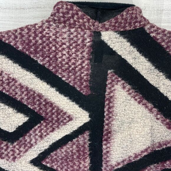 Lucky Brand Intarsia Aztec Geometric Print Waterfall Cardigan XS - Picture 8 of 12